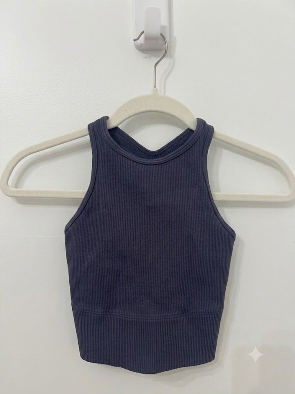 Gilly Hicks Cropped Purple Racerback Workout Top